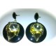 Black & Gold Leaf Earrings